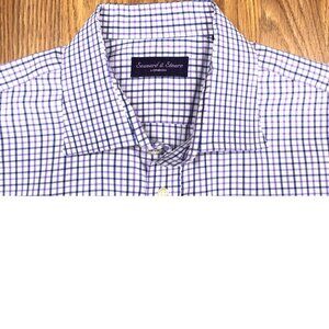 SEAWARD & STEARN REGULAR FIT 100% COTTON SHIRT LAVENDER PLAID X-LARGE, XL